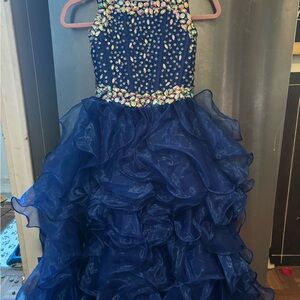 Girls new pageant dress size 6 corset back only worn one time brand new